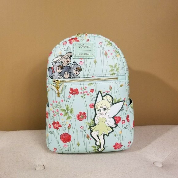Loungefly Disney Peter Pan Tinkerbell & Lost Boys Floral Backpack NEW main image 6